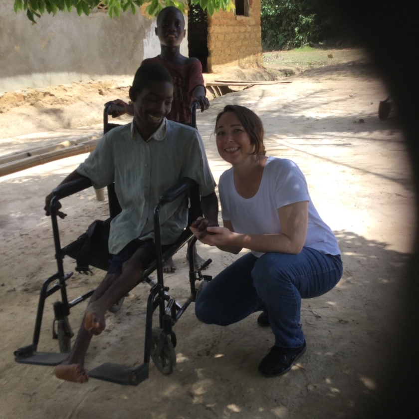 Stacey Connaughton reunites with her friend, Dennis, whom she met in 2013 as the PPP began work in Bomi County, Liberia. 